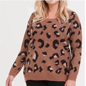 Torrid Brown Leopard Print Sweater
